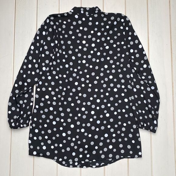 Bob Mackie Polka Dot Long Sleeve Shirt Top - Picture 3 of 12